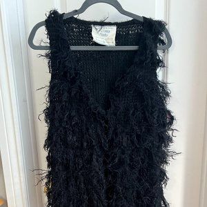 Super Cute fluffy/furry California Moonrise Black Vest, size M